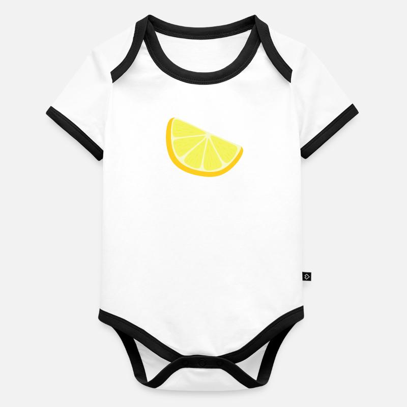 tranche de citron Body Bébé bio contrasté manches courtes