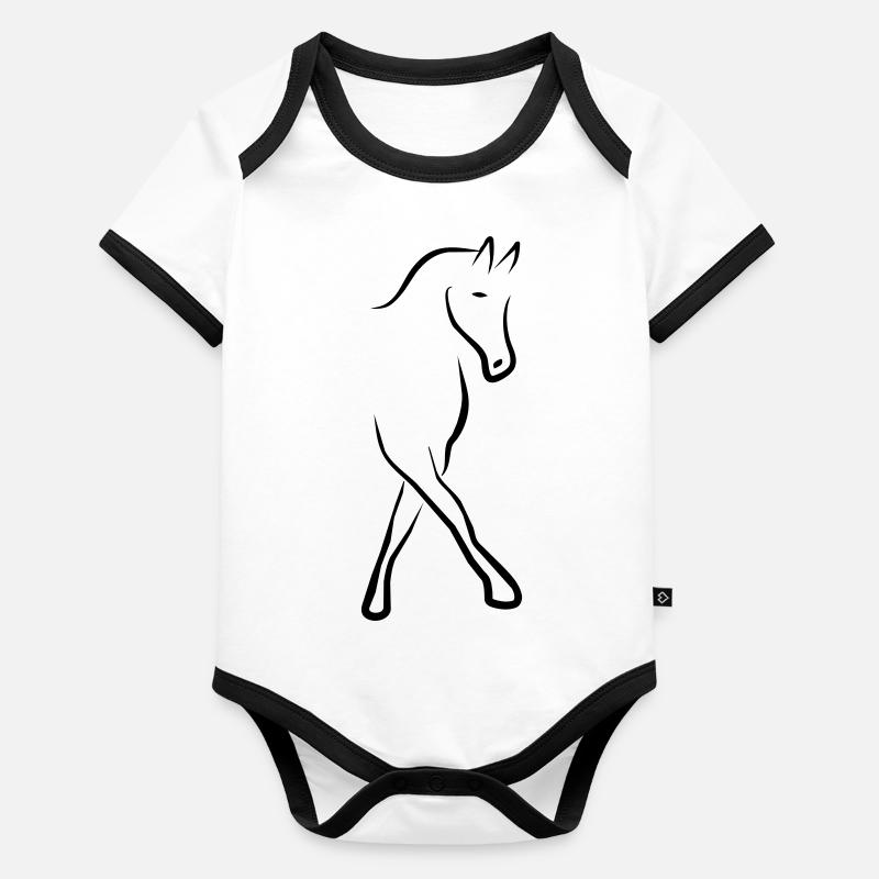 cheval Body Bébé bio contrasté manches courtes