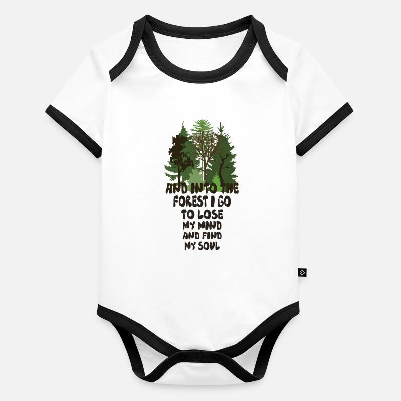 dans la forêt Body Bébé bio contrasté manches courtes