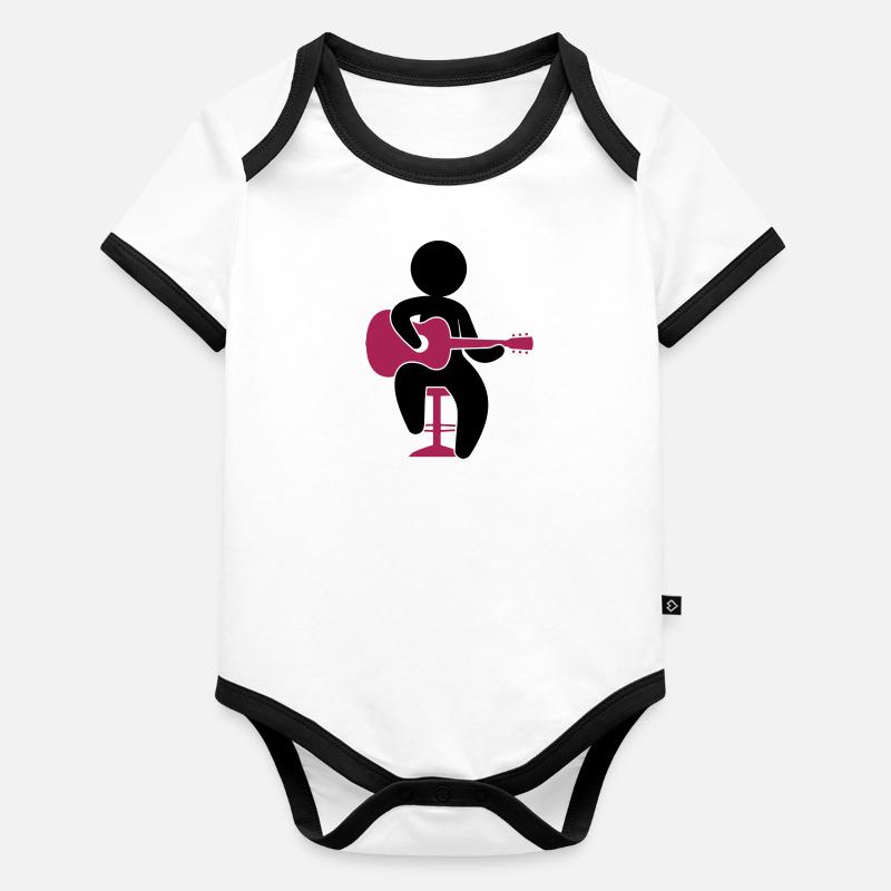guitare Body Bébé bio contrasté manches courtes
