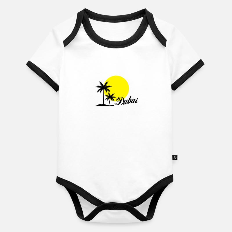 dubaï Body Bébé bio contrasté manches courtes