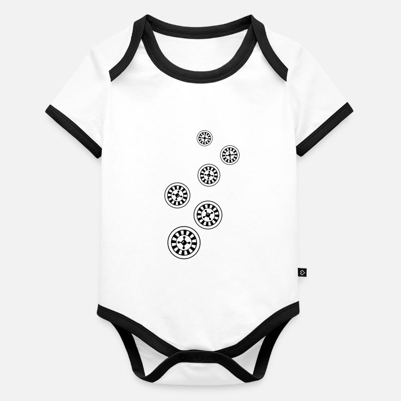 Roulette Icon Symbol Organic Baby Contrasting Bodysuit