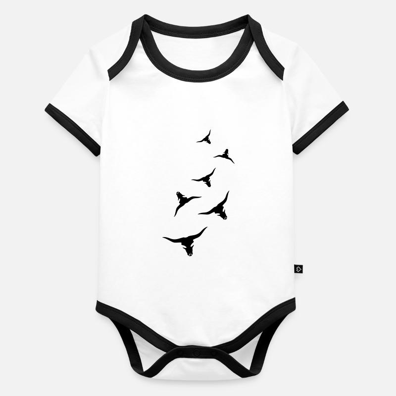 Bull Skull Cow Organic Baby Contrasting Bodysuit