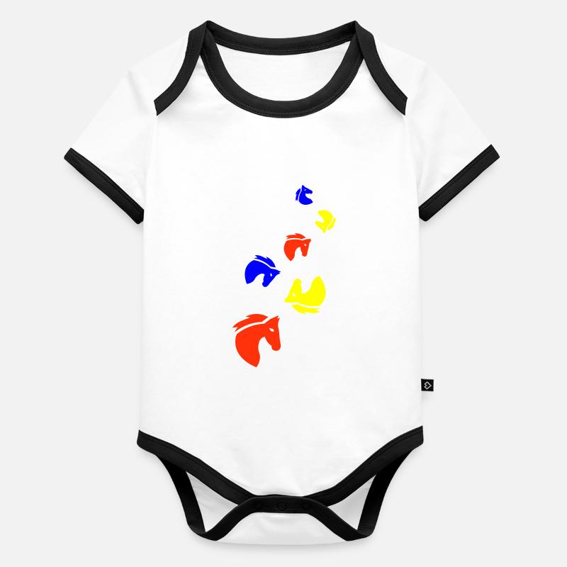 Équitation Body Bébé bio contrasté manches courtes
