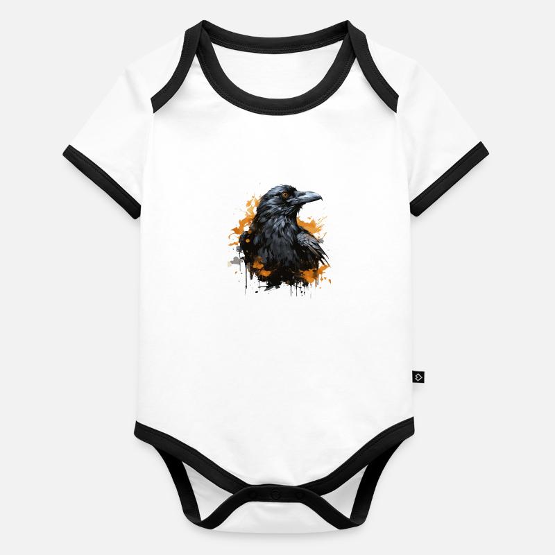 Raven Baby Bio-Kurzarm-Kontrastbody