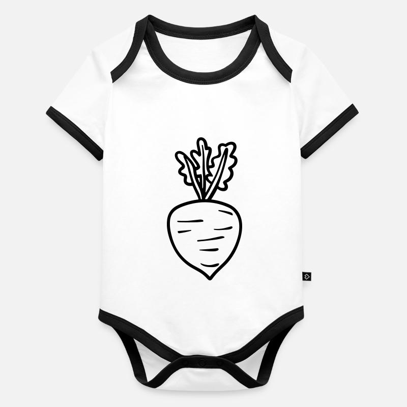 Carotte Body Bébé bio contrasté manches courtes
