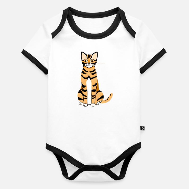 Leopard cat Organic Baby Contrasting Bodysuit