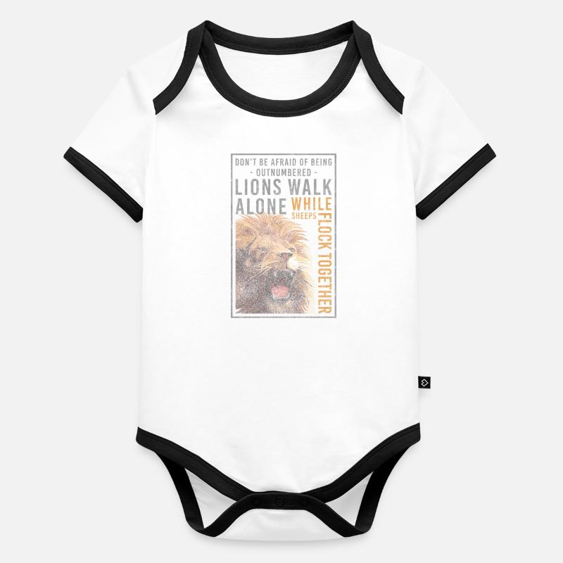 Löwe Afrika Raubtier Tiger Baby Bio-Kurzarm-Kontrastbody
