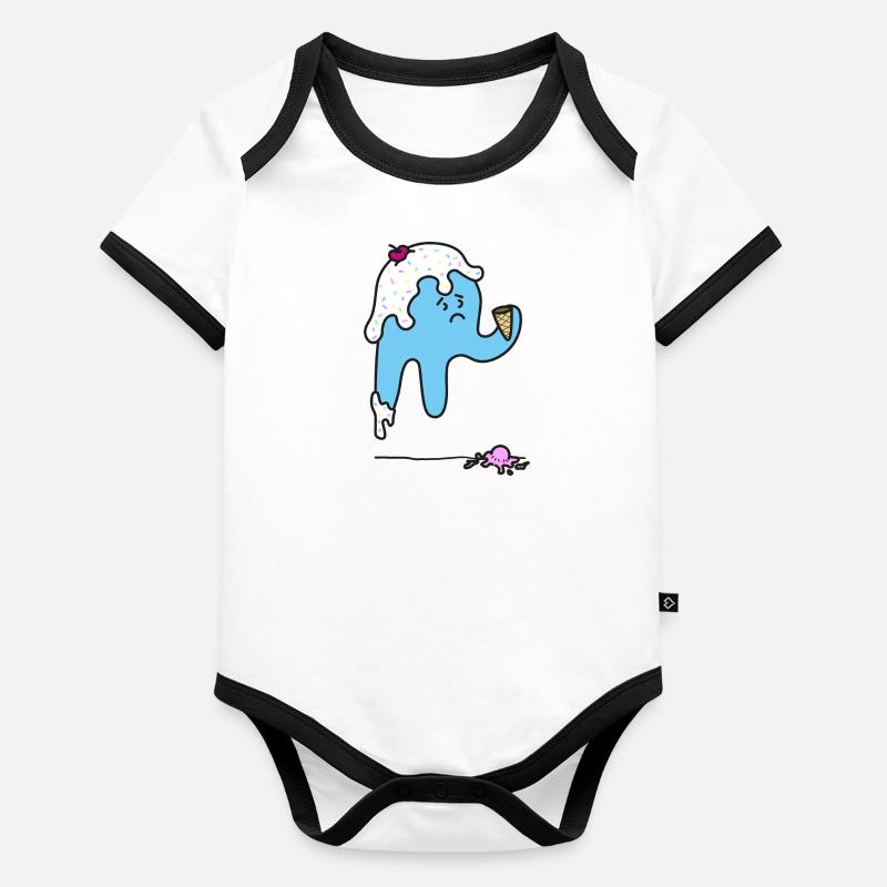 Jellif Body Bébé bio contrasté manches courtes