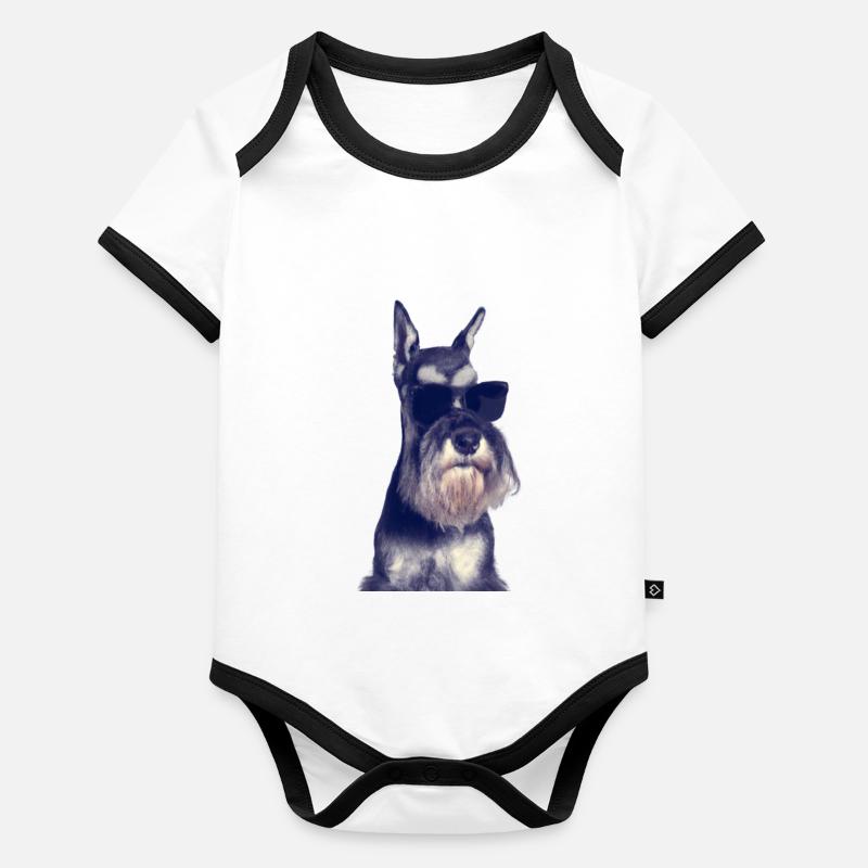 Miniature Schnauzer Body Bébé bio contrasté manches courtes