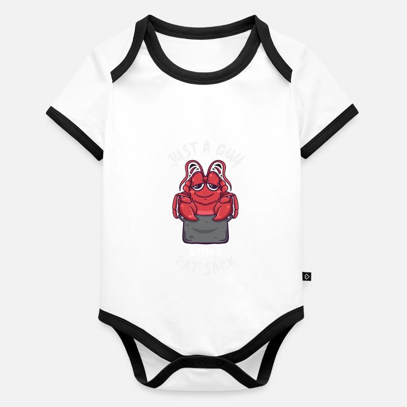 Just A Guy With A Fat Sack Funny Cajun Crawfish Organic Baby Contrasting Bodysuit