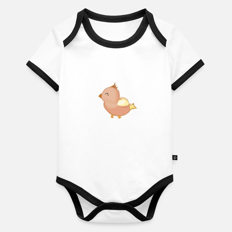 Vögelchen Vogel Baby Bio-Kurzarm-Kontrastbody