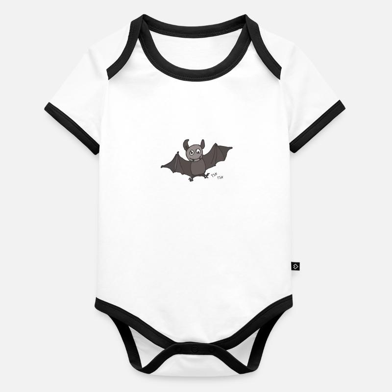 Fledermaus Baby Bio-Kurzarm-Kontrastbody