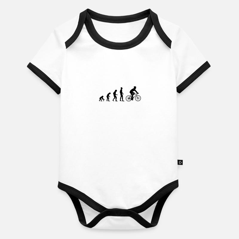 Cycliste évolution Body Bébé bio contrasté manches courtes
