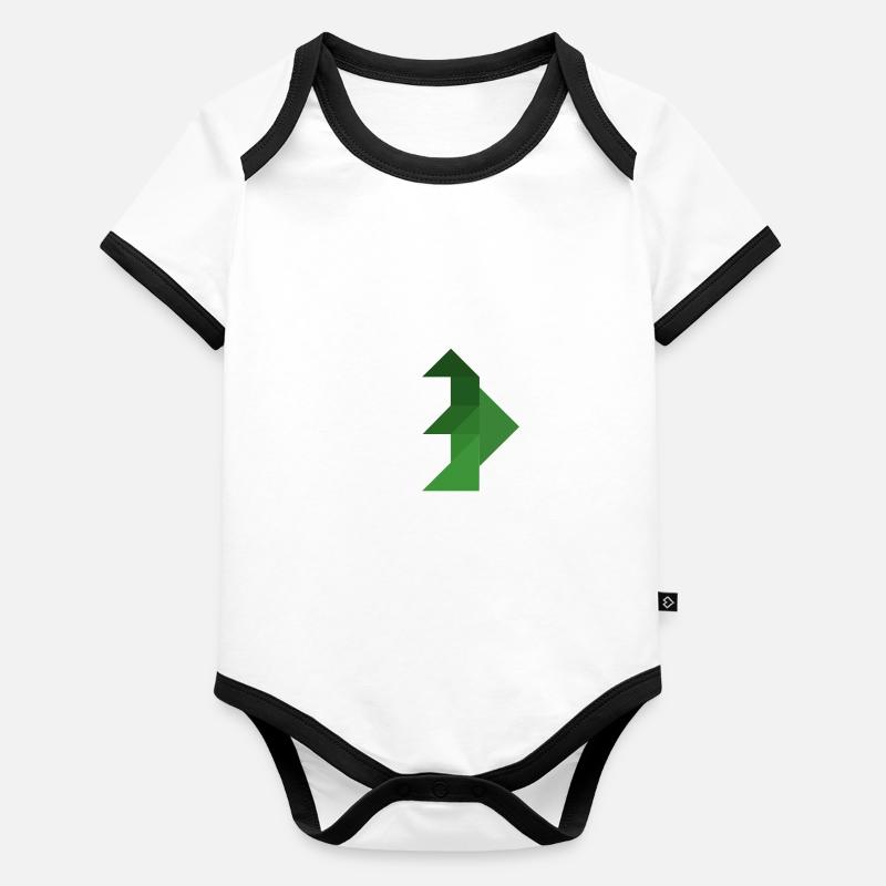 Dinosaurs - Tangram Organic Baby Contrasting Bodysuit