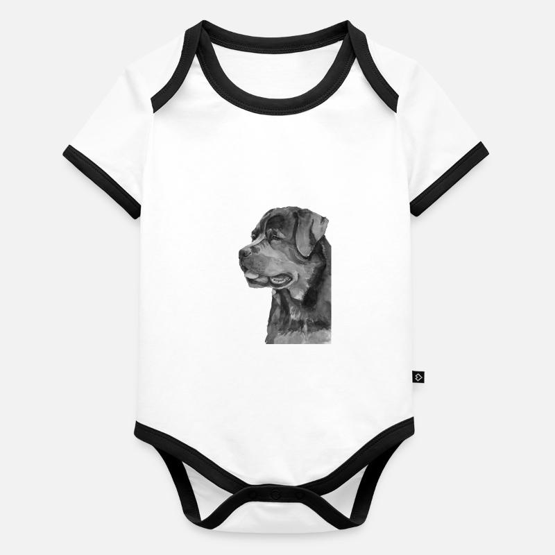 Rottweiler s/h Body Bébé bio contrasté manches courtes