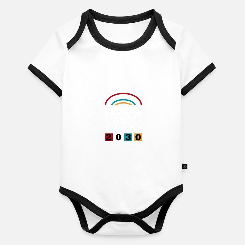 2030 Legend Since Geburtstag Geschenk März Baby Bio-Kurzarm-Kontrastbody