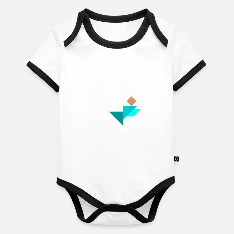 Patineurs - Tangram Body Bébé bio contrasté manches courtes