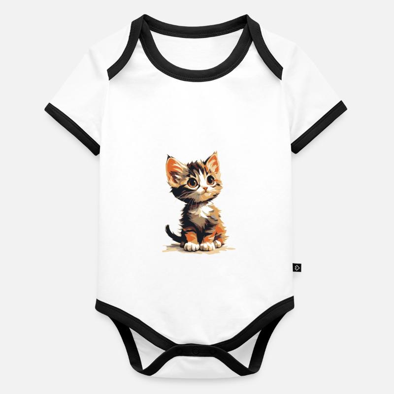 Chaton Body Bébé bio contrasté manches courtes