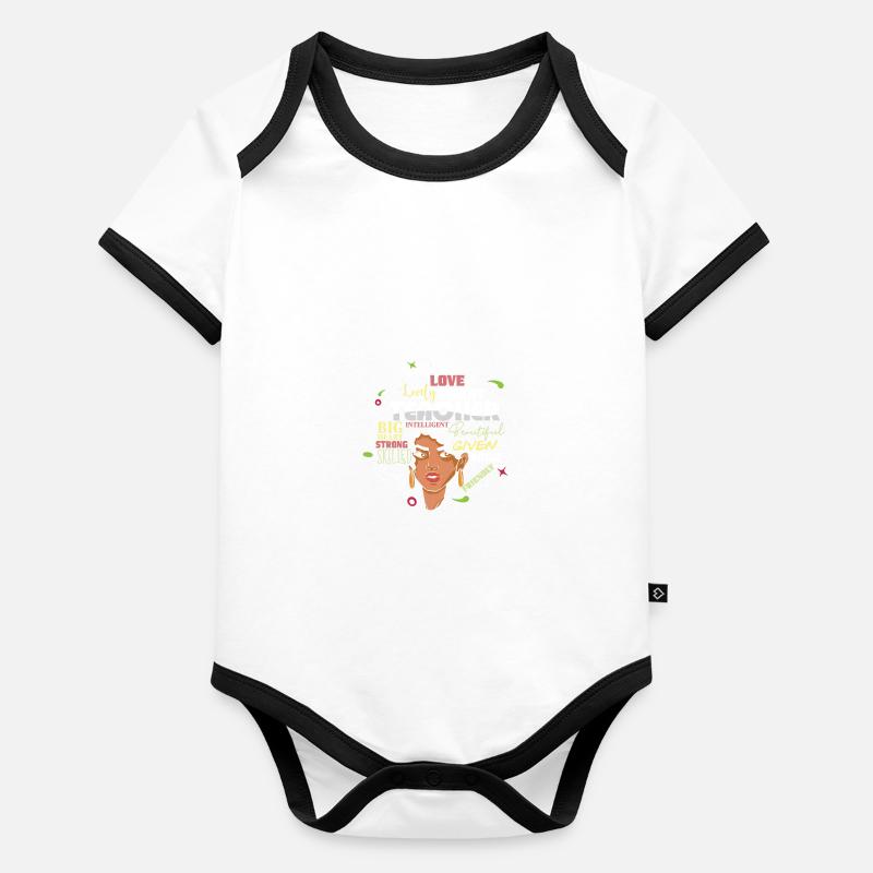 HBCU Teacher Afro Historically Black College Organic Baby Contrasting Bodysuit