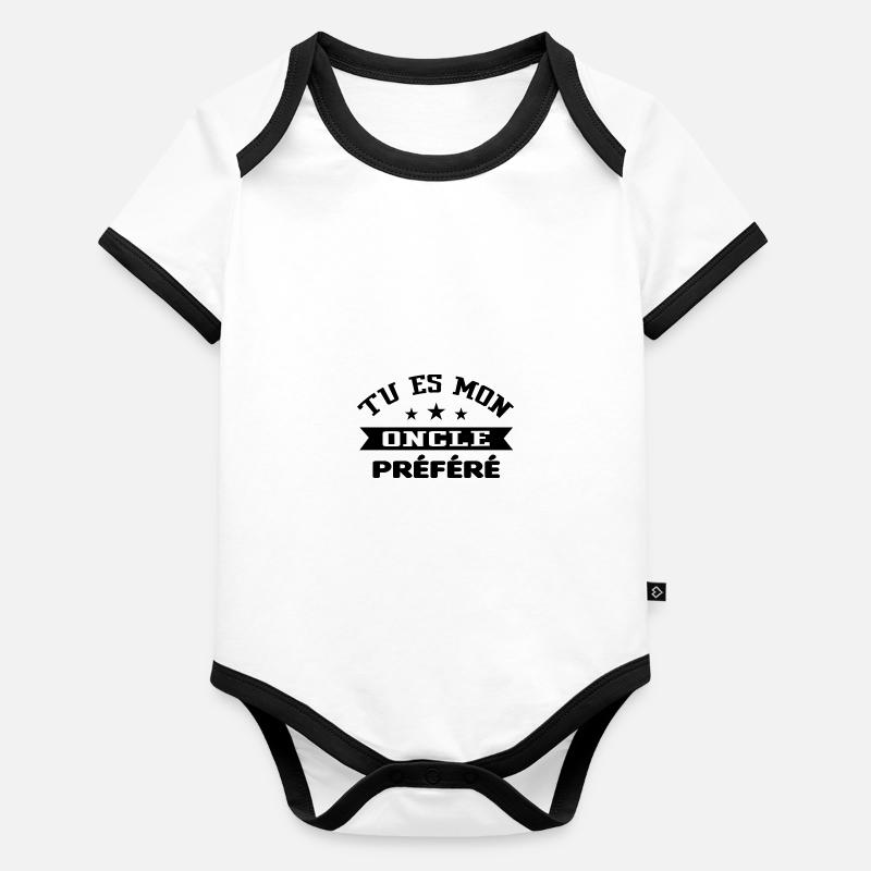 Tu es mon oncle préféré Body Bébé bio contrasté manches courtes