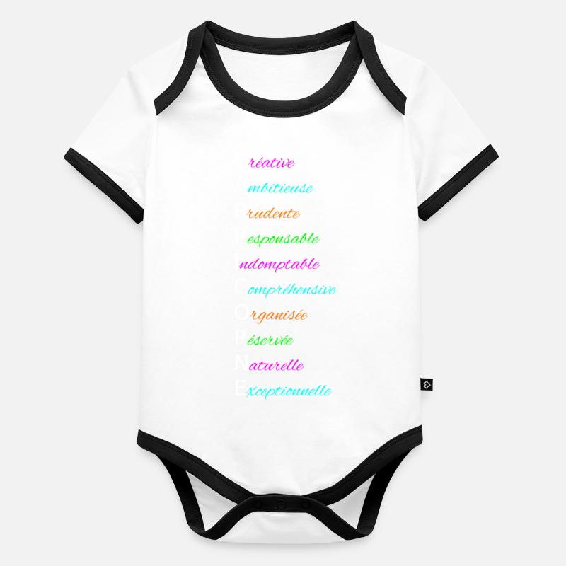 CAPRICORNE Créative Ambitieuse Prudente Body Bébé bio contrasté manches courtes