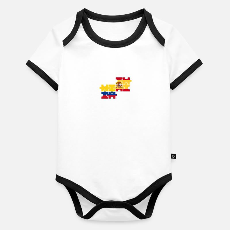 Colombie Espagne Drapeau Espagnol Colombien Body Bébé bio contrasté manches courtes