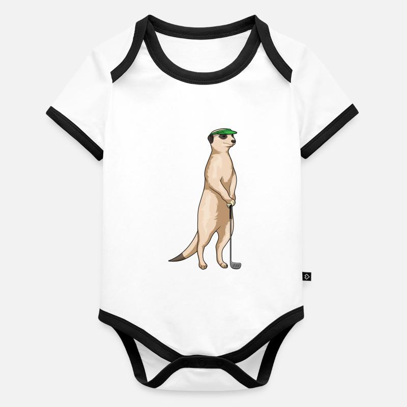 Erdmännchen Golf Golfschläger Baby Bio-Kurzarm-Kontrastbody