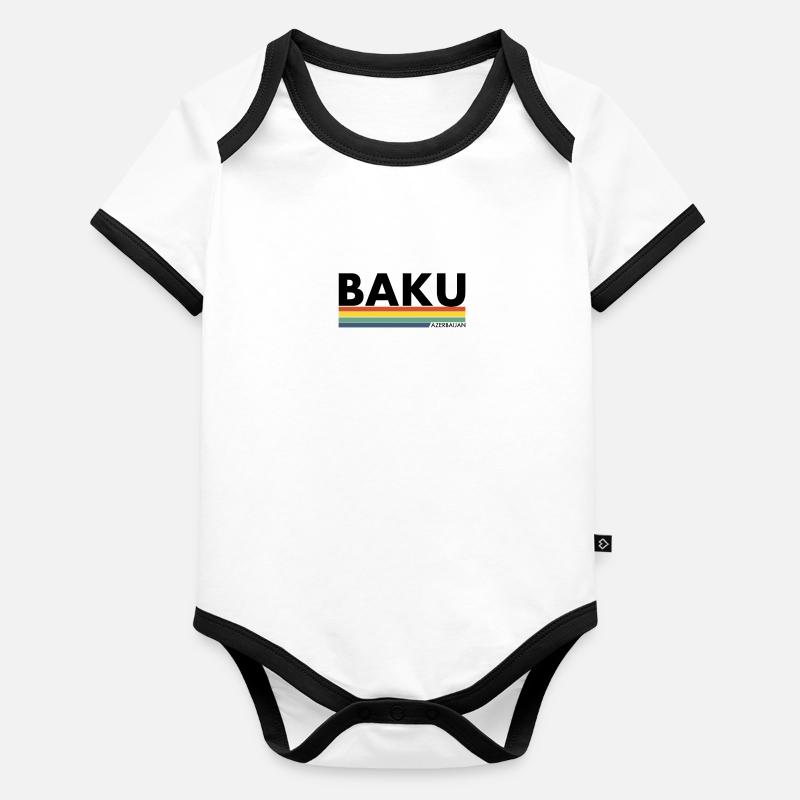 Bakou Azerbaïdjan Aserbaidschan Body Bébé bio contrasté manches courtes