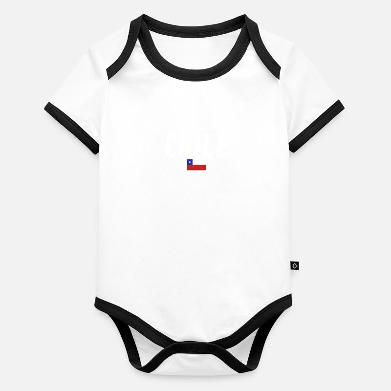 Chili Drapeau chilien Body Bébé bio contrasté manches courtes