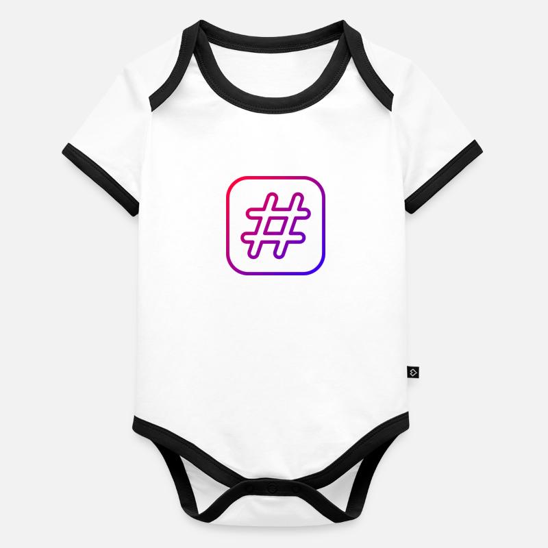 Hashtag # Body Bébé bio contrasté manches courtes