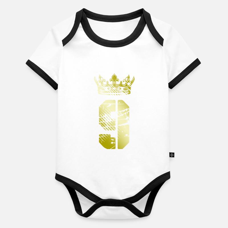 9 Couronne de numéros Body Bébé bio contrasté manches courtes