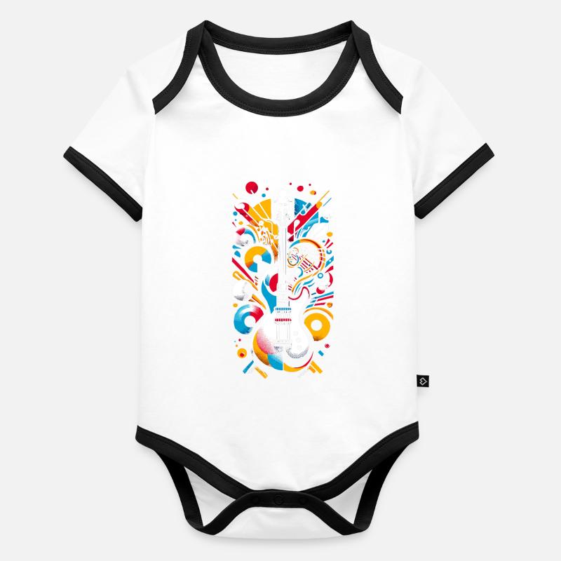 Electric Symphony GuitarAbstract Music Lover Baby Bio-Kurzarm-Kontrastbody