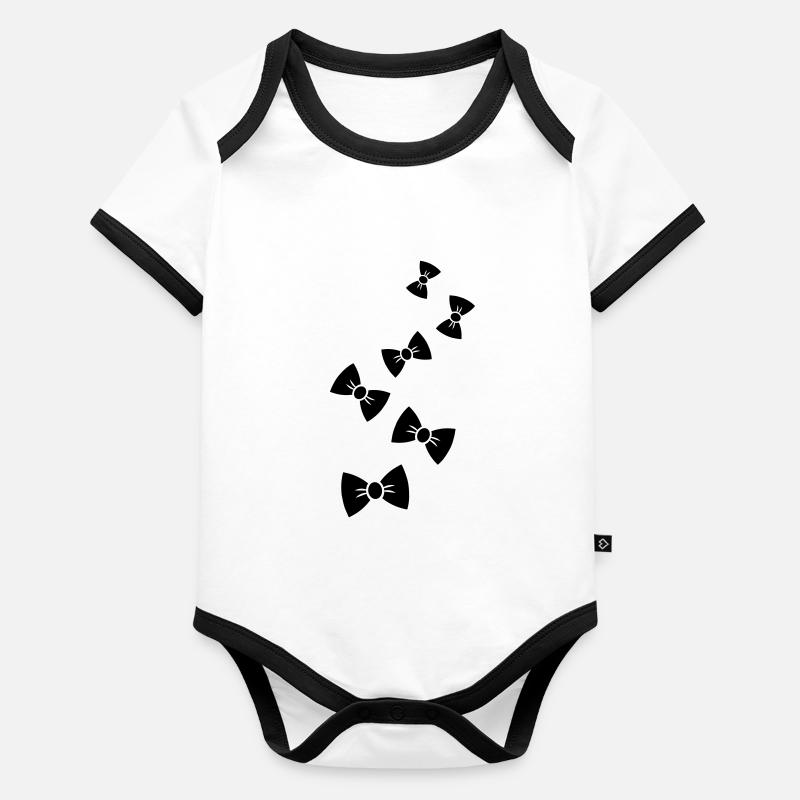 Noeud papillon Gentleman Body Bébé bio contrasté manches courtes