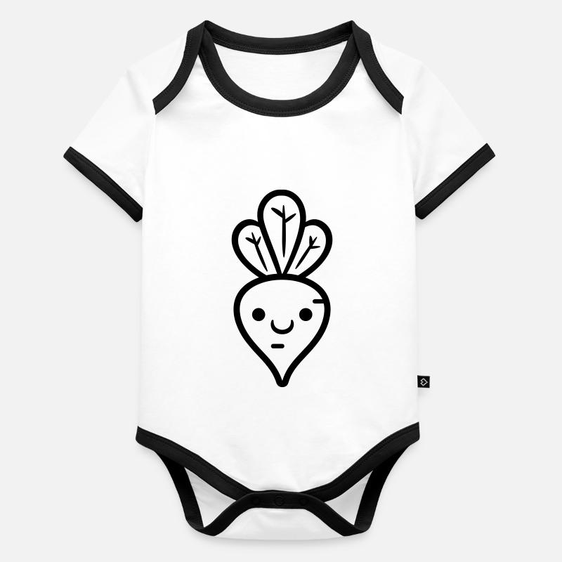 Carotte Body Bébé bio contrasté manches courtes