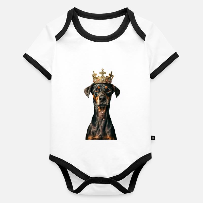 Doberman Body Bébé bio contrasté manches courtes