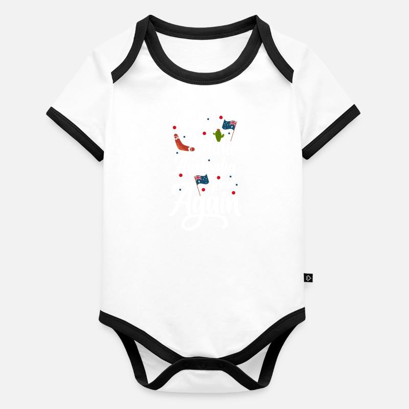 Métropole de l’État du pavillon Body Bébé bio contrasté manches courtes