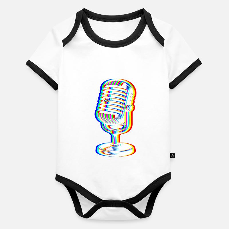 Glitch Mikrofon – Sound Art Baby Bio-Kurzarm-Kontrastbody