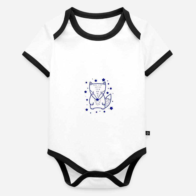 little cute fox Organic Baby Contrasting Bodysuit