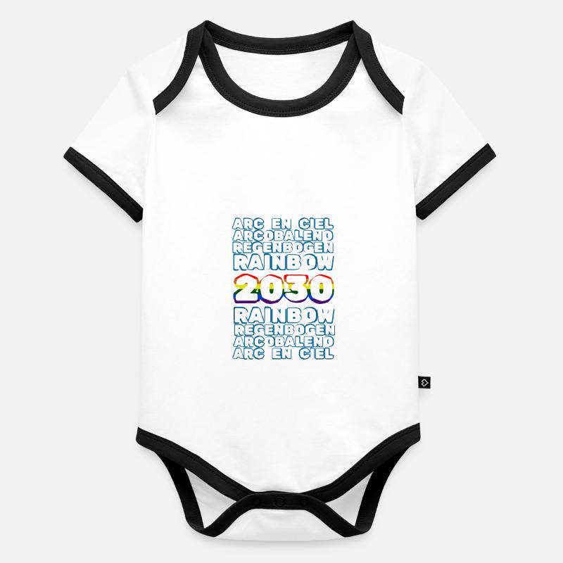 Année 2030 Body Bébé bio contrasté manches courtes