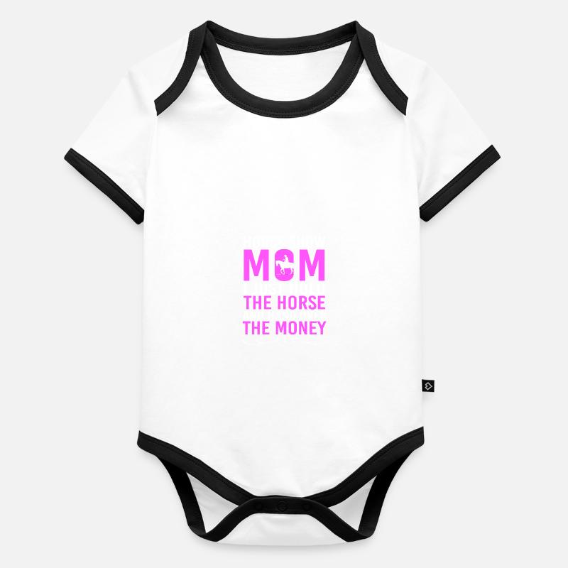 Springreiten Springpferd Baby Bio-Kurzarm-Kontrastbody