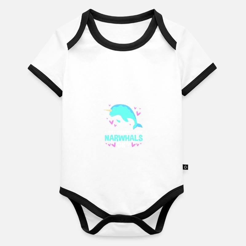Narwal Baby Bio-Kurzarm-Kontrastbody