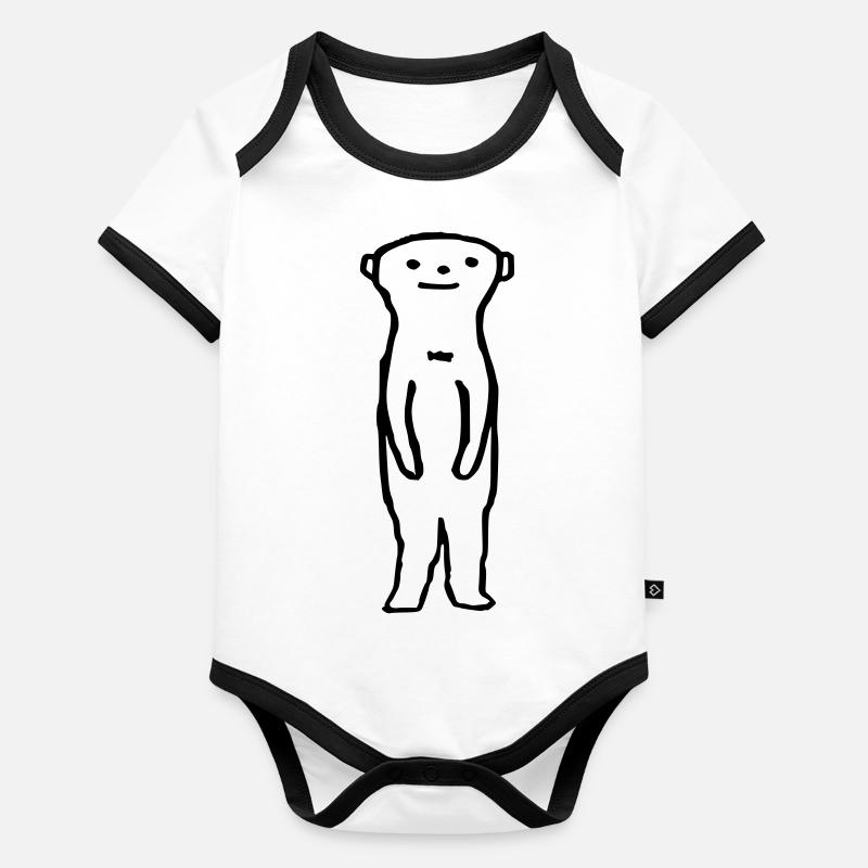 Murmel, die Geschichte eines Meerkats. Baby Bio-Kurzarm-Kontrastbody