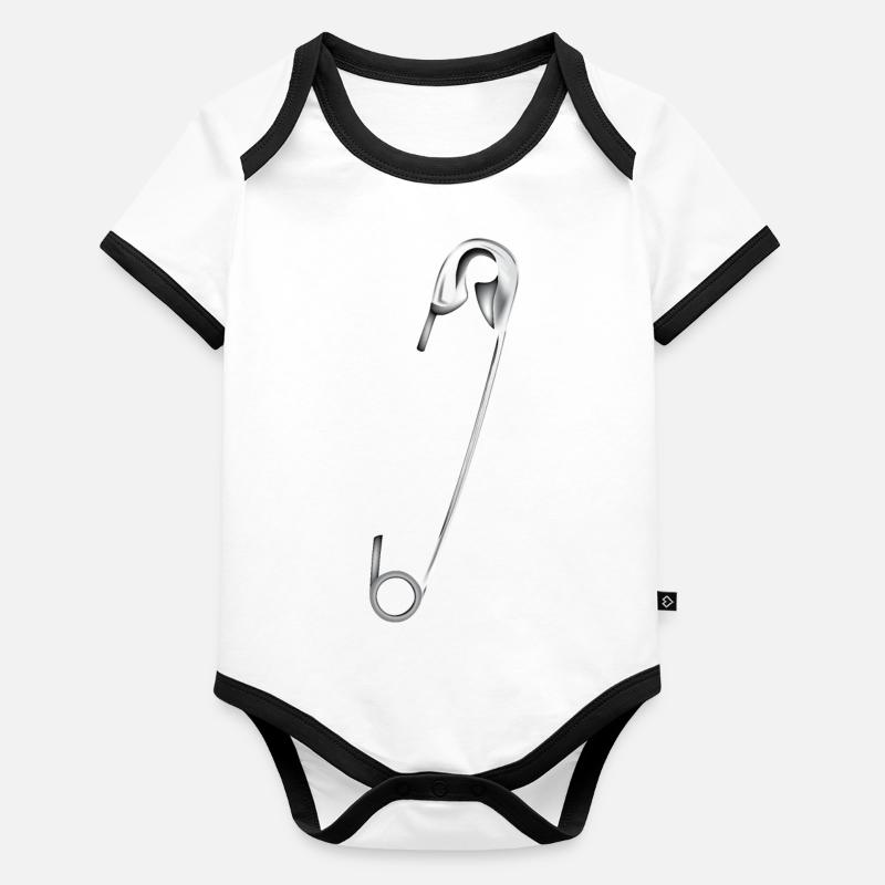 safety pin Organic Baby Contrasting Bodysuit