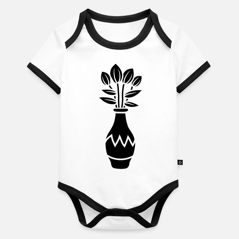 Tulip design beau vase à fleurs Body Bébé bio contrasté manches courtes