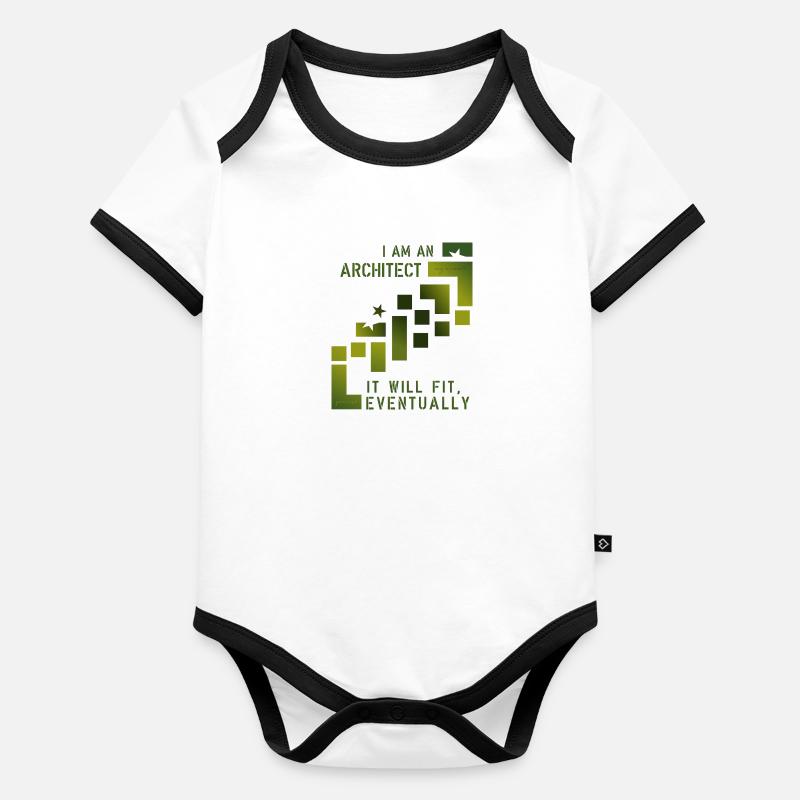 Architecte Body Bébé bio contrasté manches courtes