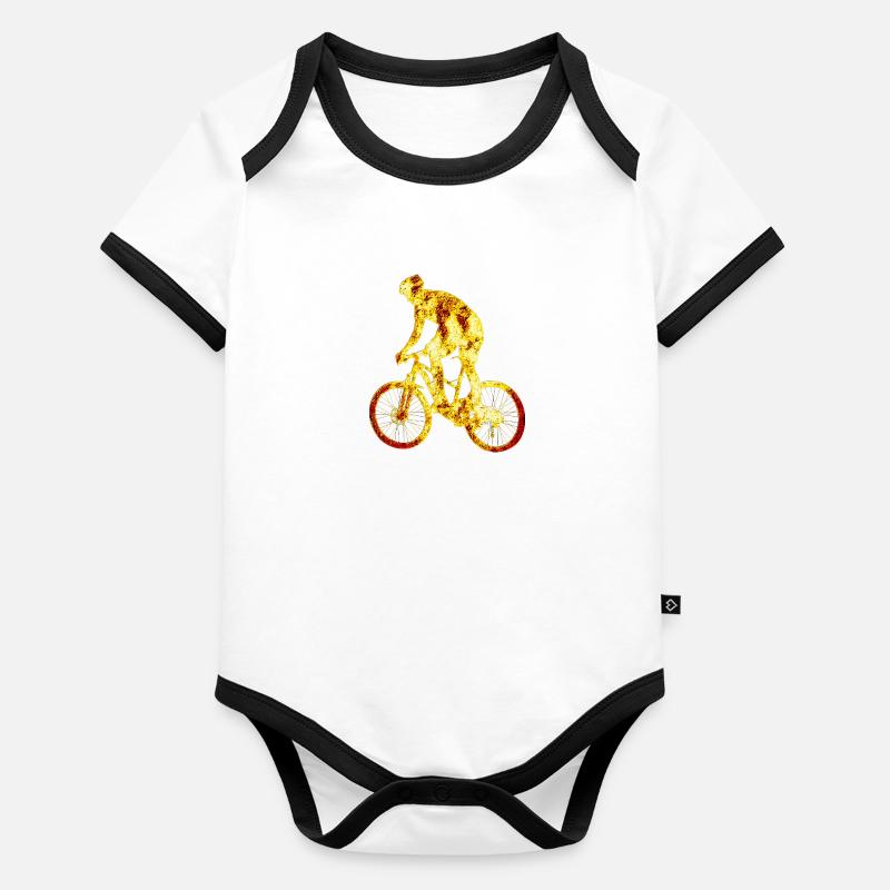 Feu de vélo Body Bébé bio contrasté manches courtes