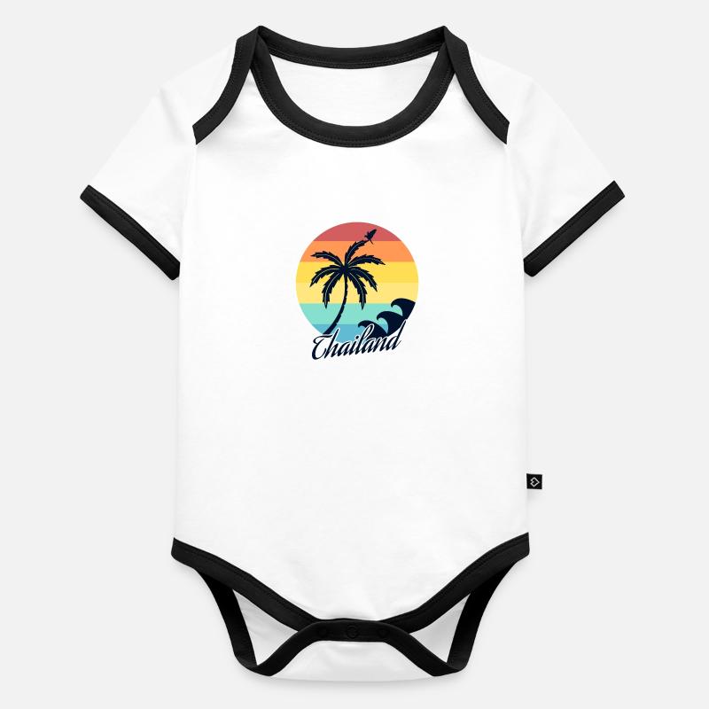 Thaïlande Body Bébé bio contrasté manches courtes