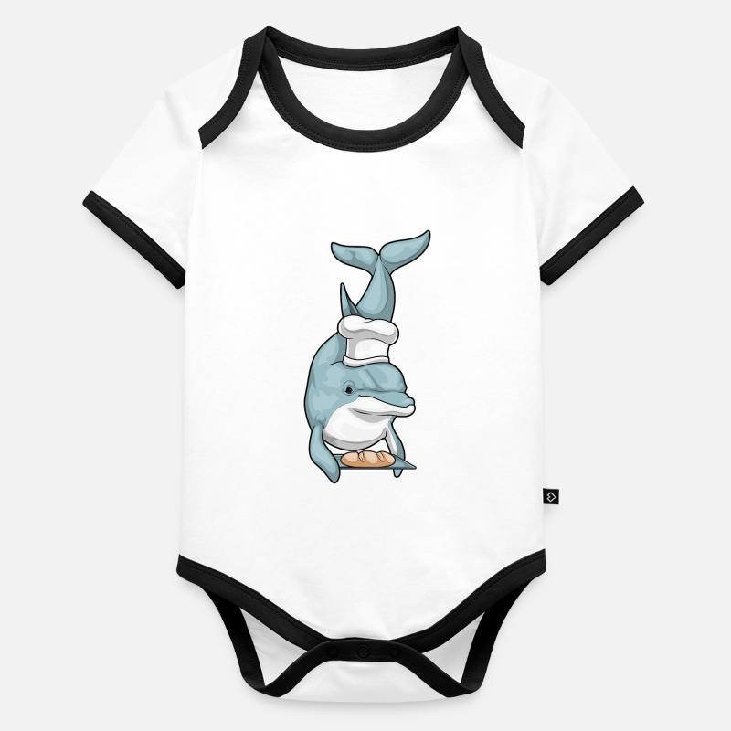Pain Delfin Baker Body Bébé bio contrasté manches courtes