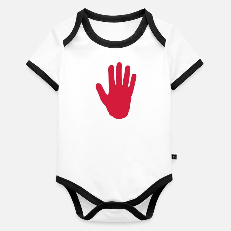main icon stop 1103 Body Bébé bio contrasté manches courtes